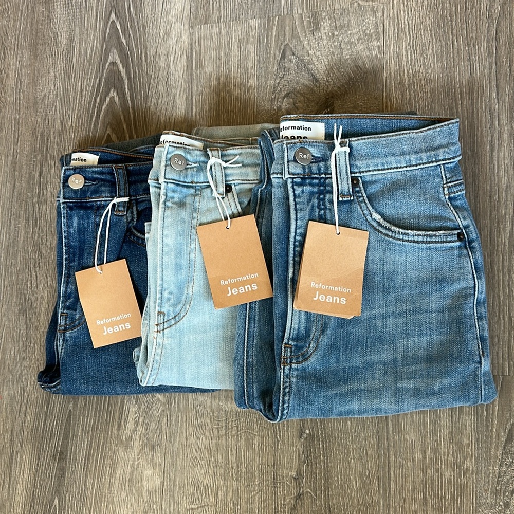 Reformation NWT Denim Bundle - Size 23 + 24 - Picture 3 of 16